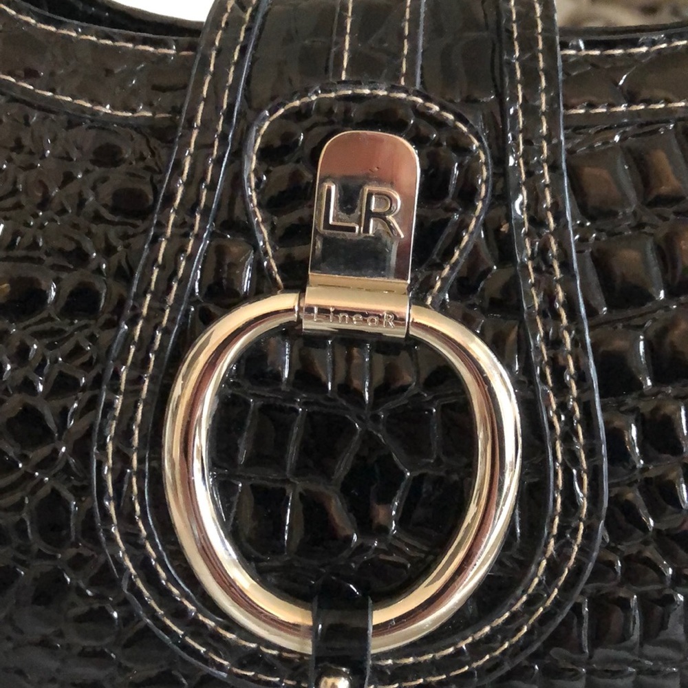 Linear Croc-Effect Vegan Bag Euc - image 2